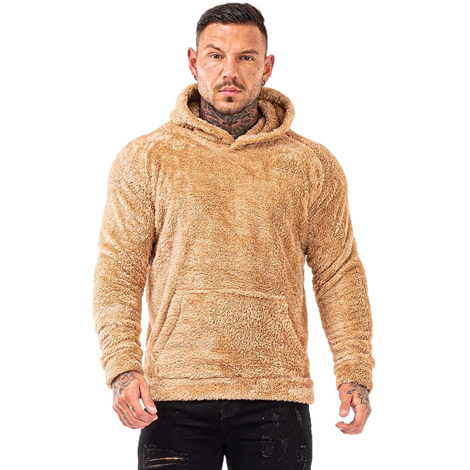 GINGTTO Men's Fuzzy Sherpa Lined Sweatshirt Fashion Pullover Fleece Hoodies  - Walmart.com