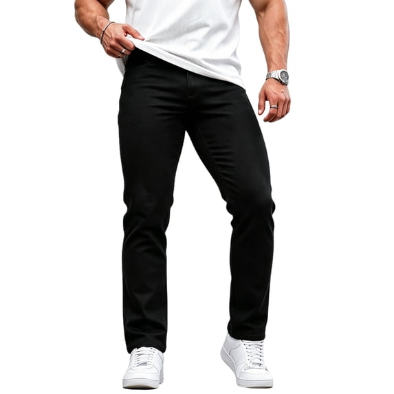 GINGTTO Men's Lightweight Stretch Slim Fit Jeans Comfort Flexible Casual Denim Pants