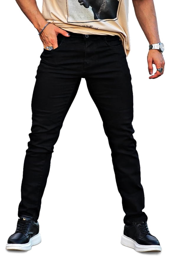 Men's Lightweight Stretch Slim Fit Jeans Comfort Flexible Casual Denim Pants