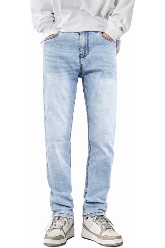 Men's Lightweight Stretch Slim Fit Denim Jeans for Casual Daily Wear