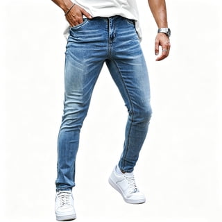 GINGTTO Men's Lightweight Stretch Slim Fit Jeans Comfort Flexible Casual Denim Pants