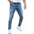 thumbnail image 1 of GINGTTO Men's Lightweight Stretch Slim Fit Denim Jeans for Casual Daily Wear, 1 of 6