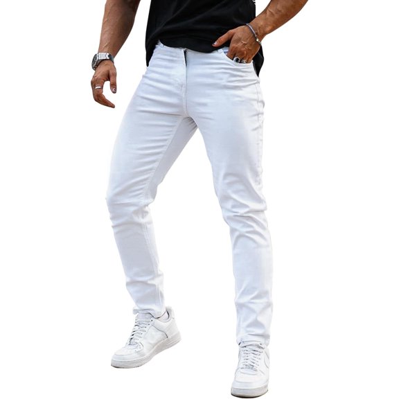 GINGTTO Men's Lightweight Stretch Slim Fit Denim Jeans for Casual Daily Wear