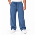 thumbnail image 1 of GINGTTO Men's Wide Leg Sweatpants, Cotton Blend, Relaxed Fit with Pockets, 1 of 7