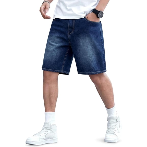 GINGTTO Men's Relaxed Fit Baggy Denim Shorts