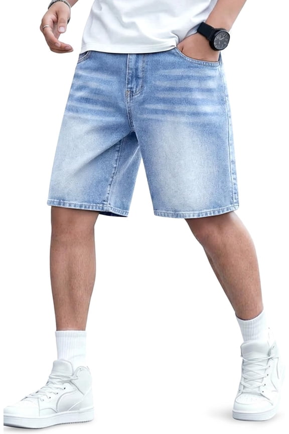 Mens Baggy Shorts Jorts Men Casual Denim Shorts for Men Relaxed Fit