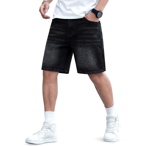 GINGTTO Men's Relaxed Fit Baggy Denim Shorts