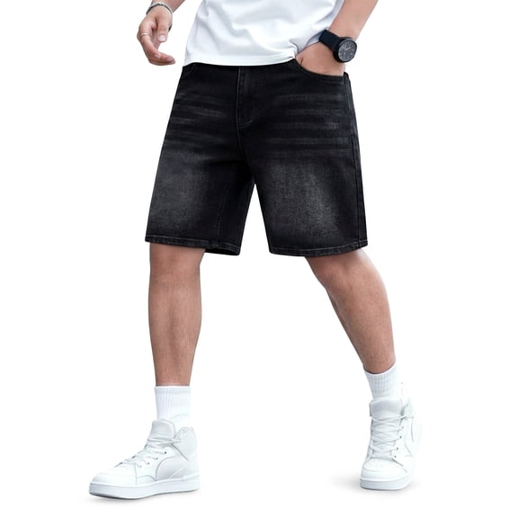 GINGTTO Men's Relaxed Fit Baggy Denim Shorts