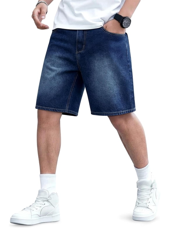 Mens Baggy Shorts Jorts Men Casual Denim Shorts for Men Relaxed Fit