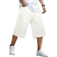 thumbnail image 1 of GINGTTO Men's Baggy Loose Fit Denim Shorts White 28, 1 of 9