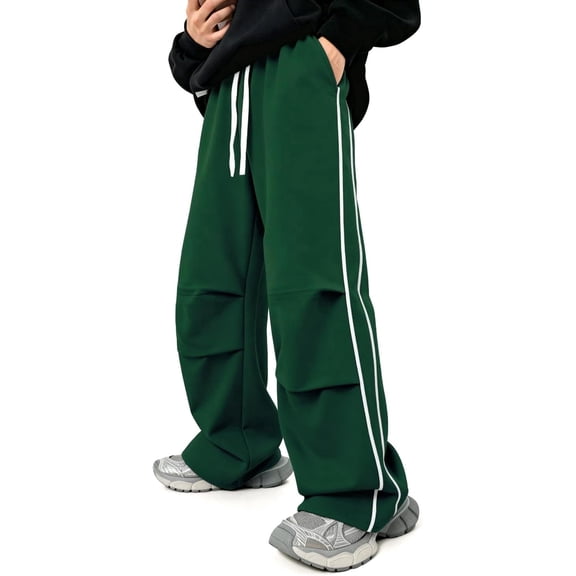 GINGTTO Mens Baggy Sweatpants Wide Leg Track Pants Open Bottom Loose Fit