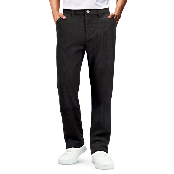 GINGTTO Mens Casual Ribbed Fabric Pant