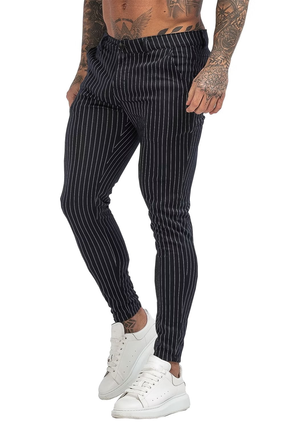 GINGTTO Mens Chinos Slim Fit Stretch Flat-Front Skinny Dress Pants ...