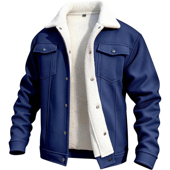 GINGTTO Men's Corduroy Fleece Lined Trucker Sherpa Winter Jacket for Cold Weather