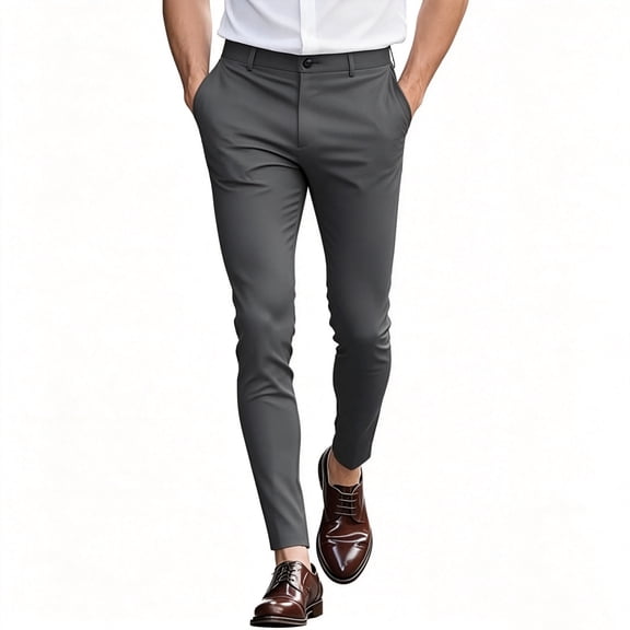 GINGTTO Mens Dress Pants Slim Fit Stretch Flat Front Chino | Super Stretchy,Wrinkle Resistant,Suitable for Business,Weddings,Golf,Dates and Casual