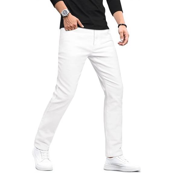 GINGTTO Mens Elastic Lightweight Denim Jeans Comfort Flex Slim Fit Trousers for Everyday