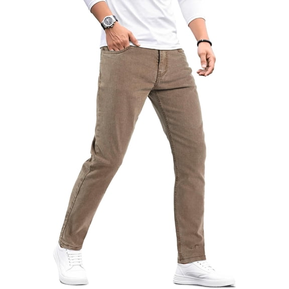 GINGTTO Mens Elastic Lightweight Denim Jeans Comfort Flex Slim Fit Trousers for Everyday