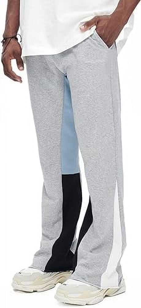 GINGTTO Mens Stacked Flared Sweatpants Loose Patchwork Casual Pants  Athletic Streetwear Flares Pants