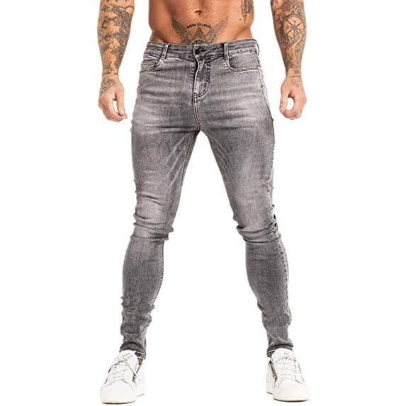 GINGTTO Skinny Jeans for Men Stretch Slim Fit Ripped Distressed