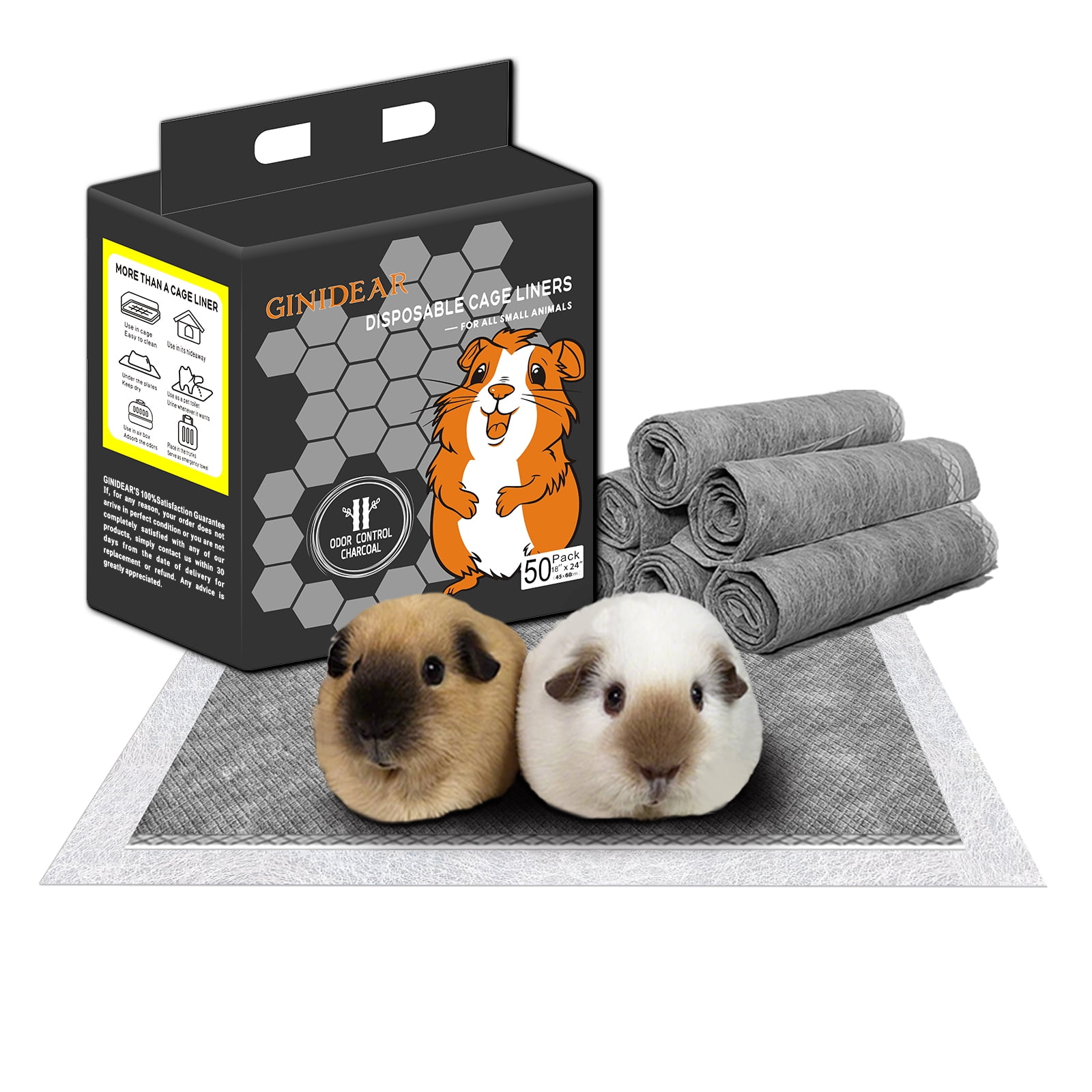 GINIDEAR Guinea Pig Cage Liners, Disposable Guineapig bedding, Odor