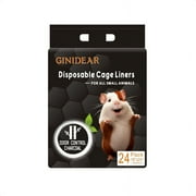GINIDEAR Guinea Pig Cage Liners, Disposable Guineapig bedding, Odor Controlling Absorbent Waterproof Pee Pads for Rabbits, Puppies and Other Small Animals, 17.6''x23.5'', 24Count