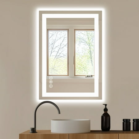 JIOABL LED Bathroom Mirror 20"x 28" with Stepless Dimmable Wall Mirrors with Anti-Fog, Vanity Mirror with 3 Color Modes, Shatter-Proof, Bathroom Mirror with LED Lights price history and forecast - JIOABL MI-ZJLED-2028N-WT