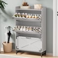 thumbnail image 1 of GINOST Shoe Cabinet with 3 Flip Drawers,Farmhouse Shoe Storage Cabinet Organizer for Entryway,for Entrance, Hallway, Living Room,Classic White, 1 of 9