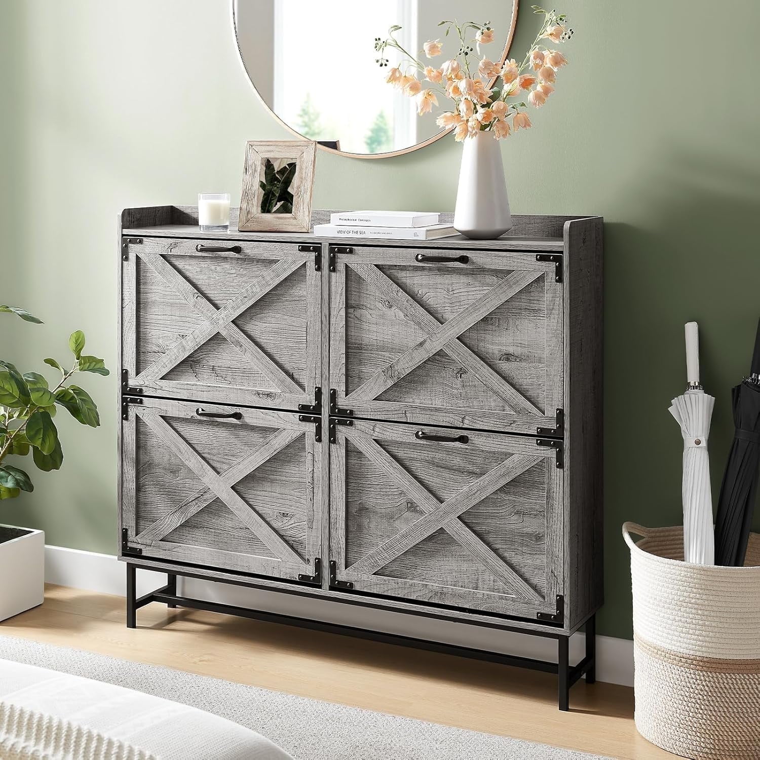 GINOST Shoe Storage Cabinet, with Multiple Detachable Sturdy Racks ...