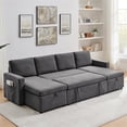 thumbnail image 1 of GINOST Sleeper Sofa Bed, 108 inch Oversize - 2 in 1 Pull-Out Convertible Sofa Bed, Lounge Soft Futon Sofa with Double Storage Chaise, Chenille sectional couches for Living Room/Office/Apartment, Grey, 1 of 5
