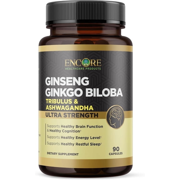 Encore Healthcare - Ginseng Ginkgo Biloba, Tribulus, Ashwagandha