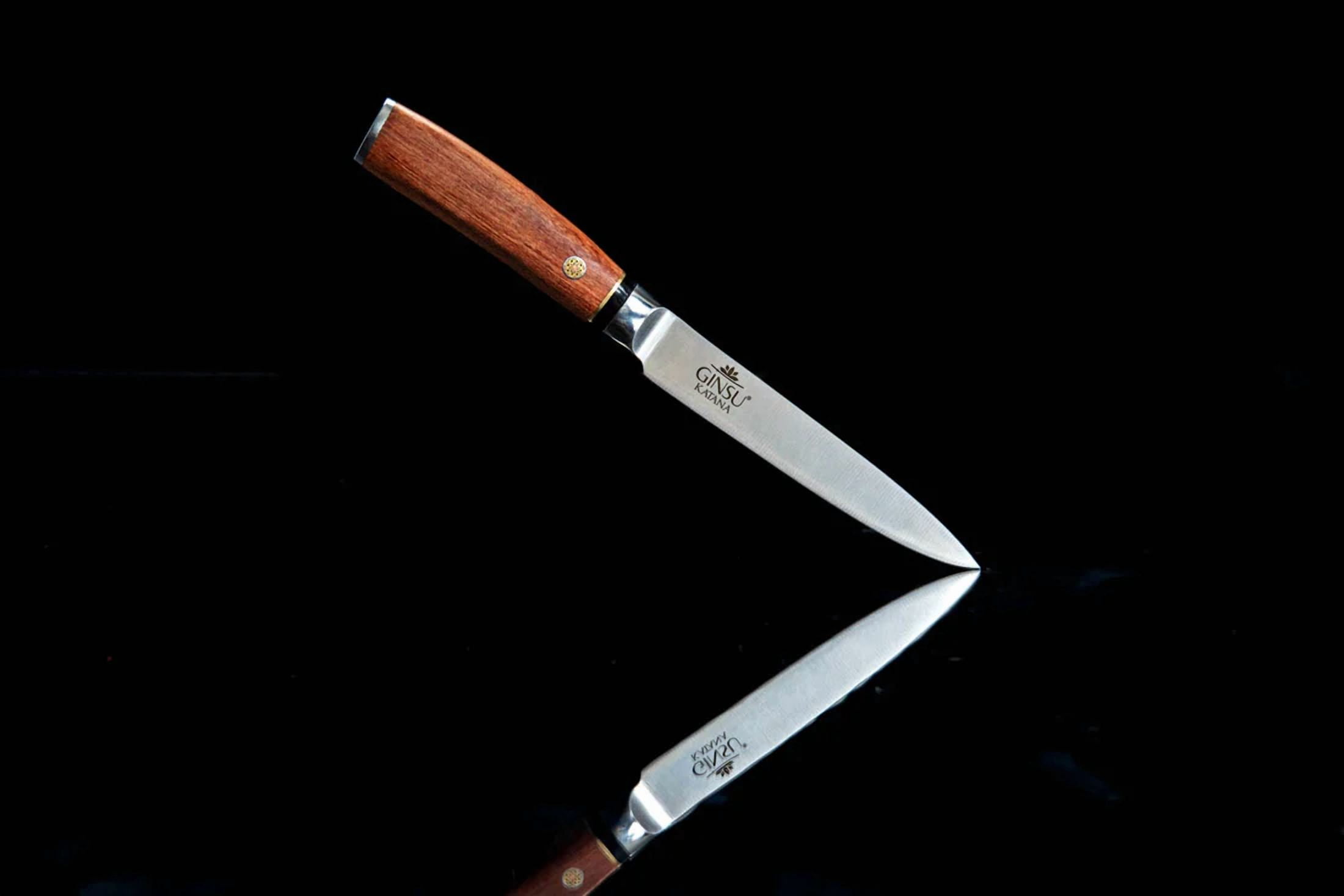 GINSU KATANA Japanese Ultra Sharp Stainless Steel Utility Knife, 5 Inch