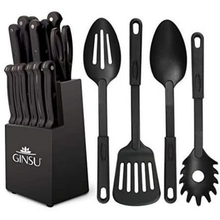 Ginsu®Kiso® 18 Piece Black Set with Black Block