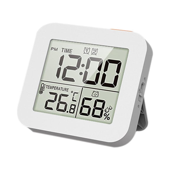 GINTBN Waterproof Shower Clock, Digital Shower Timer Bathroom Clock with Alarm, LCD Screen Thermometer Hygrometer Clock Bathroom, Kitchen, Toilet