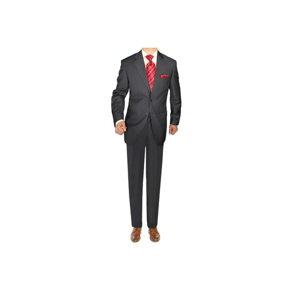 GIORGIO NAPOLI Mens Suit Two Button Jacket Flat Front Pants 2 Piece Tux