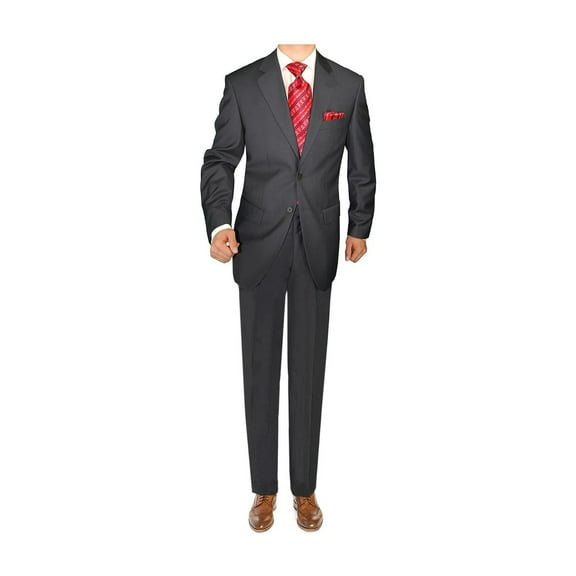 GIORGIO NAPOLI Mens Suit Two Button Jacket Flat Front Pants 2 Piece Tux