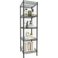 thumbnail image 1 of GIOTORENT 5 Tier Adjustable Height Metal Shelving Unit Black 11.8X11.8X50, 1 of 9