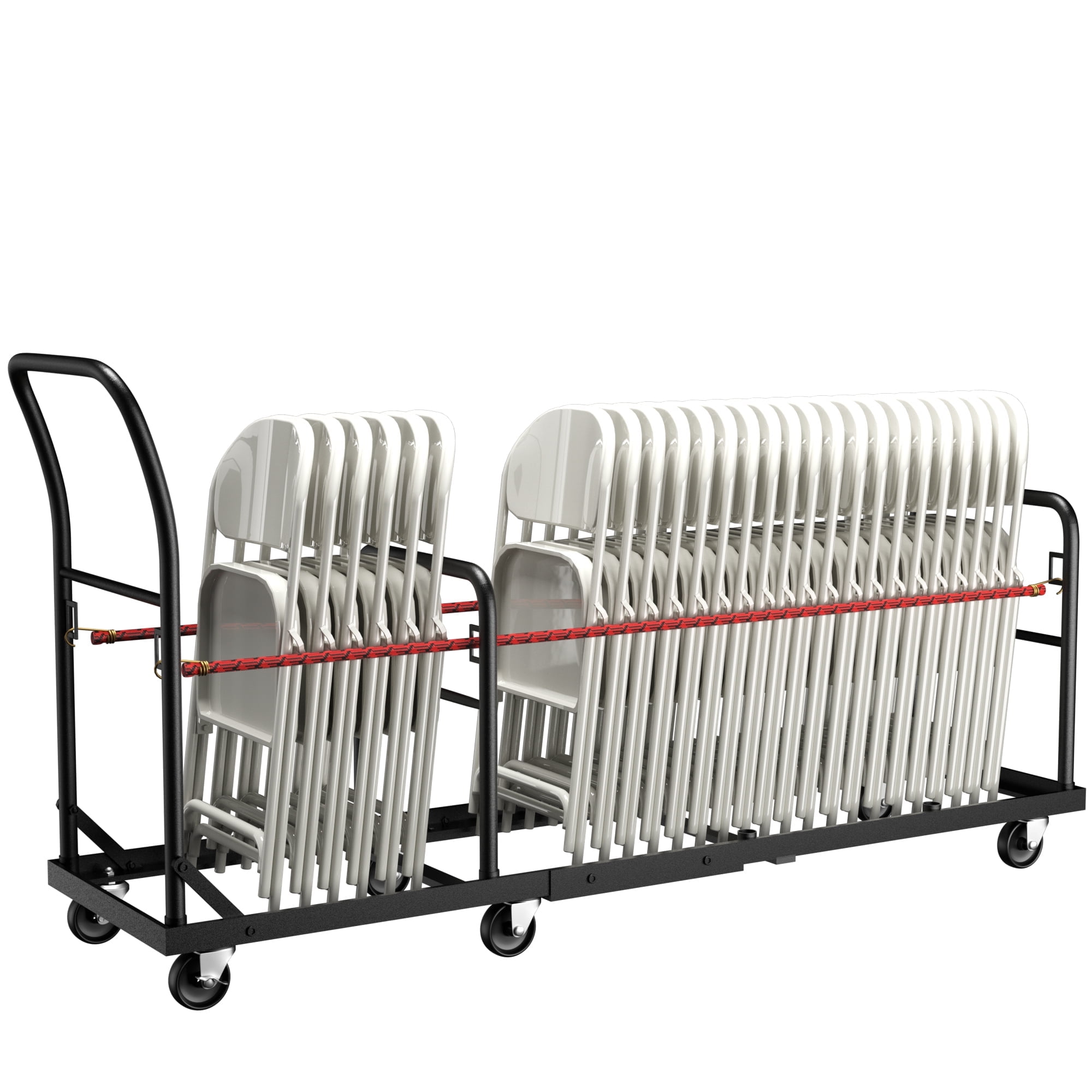GIOTORENT Heavy-Duty Chair Dolly, 500 LBS Capacity Folding Chair Cart for 50 Chairs, Rolling Storage Rack w/ Dual Handles & Anti-Fall Design, Commercial Use for Events, Church, Conference