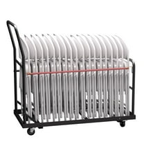 GIOTORENT Heavy-Duty Folding Chair Cart, L-Shape Vertical Storage Dolly for 25 Chairs, 300 LBS Load Capacity, Ideal for Commercial Events, Weddings, and Conferences, Matte Black