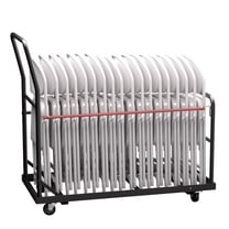 Folding Chair Cart with Wheels – Heavy Duty Rolling Chair Dolly Holds 25 Chairs, 300 lbs Capacity, Dual Handles Anti-Fall Design for Church, Weddings, Events & Conferences