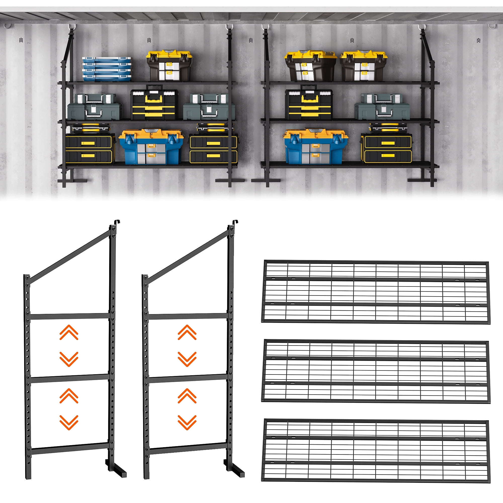 GIOTORENT Heavy Duty Shipping Container Shelving, 3-Tier Adjustable ...