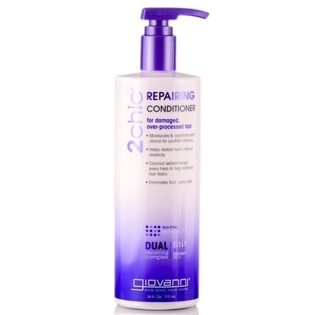 GIOVANNI 2chic Repairing Conditioner, 24 oz. Blackberry &amp; Coconut Milk for Dry Damaged Color Treated Hair, With Argan, Jojoba, Shea Butter, Keratin, No Parabens, Color Safe (Pack of 1)