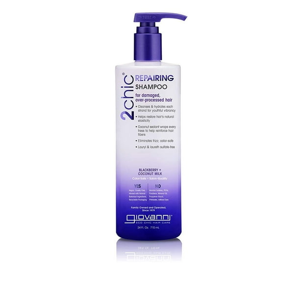 GIOVANNI 2chic Repairing Shampoo, 24 oz. Blackberry & Coconut Milk for