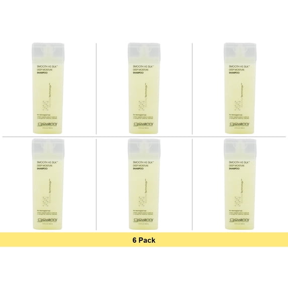GIOVANNI COSMETICS Eco Chic Smooth As Silk Shampoo Deep Moisture Damaged Hair 8.5 Fl Oz - 6 Pack