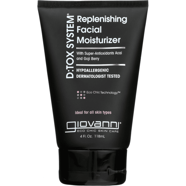 GIOVANNI D:TOX SYSTEM Replenishing Facial Moisturizer, 4 oz. Super Antioxidents Acai & Goji Berry, Enriched with Green Tea & Fig, Hypoallergenic, Dermatologist Tested
