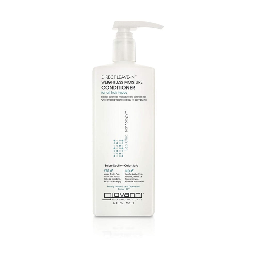 GIOVANNI Direct Leave-In Weightless Moisture Conditioner, 24 oz. , Wash & Go, Co Wash, Curls & Wavy Hair, No Parabens, Color Safe (1 Pack)