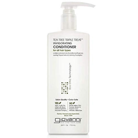 GIOVANNI Tea Tree Triple Treat Invigorating Conditioner, 24 oz, 3 Pack