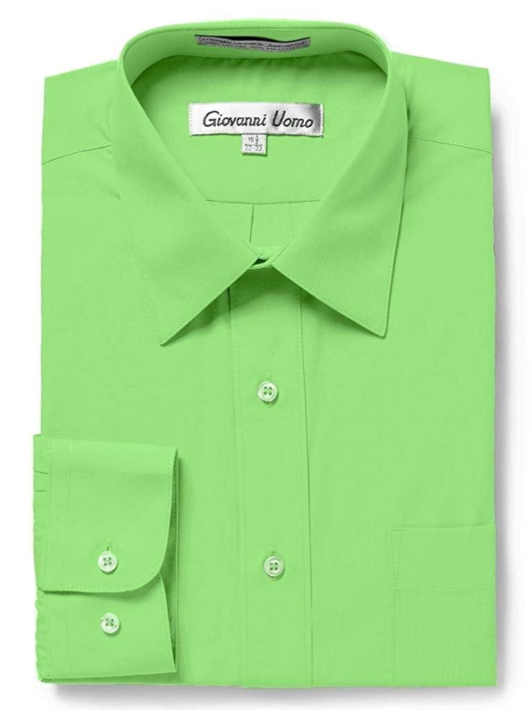 GIOVANNI UOMO Men's Traditional Fit Solid Color Dress Shirt Lime Green 22 34/35 - Walmart.com GIOVANNI UOMO Men's Traditional Fit Solid Color Dress Shirt Lime Green 22 34/35 - Walmart.com