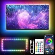 GIPOYENT 3.28ft TV LED Backlight, RGB Color Changing Strip Light with Remote & APP Control, Easy Install Mood Light for Bedroom Living Room Decor