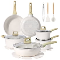 GIPP 18 Piece Kitchen Ceramic Cookware Sets with 11inch Frying Pan,Pots and Pans Set Non stick ,Dishwasher Safe Induction Compatible, Kitchen Cooking Set