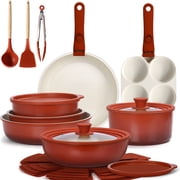 GIPP 21 Piece Pots and Pans Set Non Stick, Cookware Set with Detachable Handles, Safe for Ovens and Dishwashers,Induction Cookware